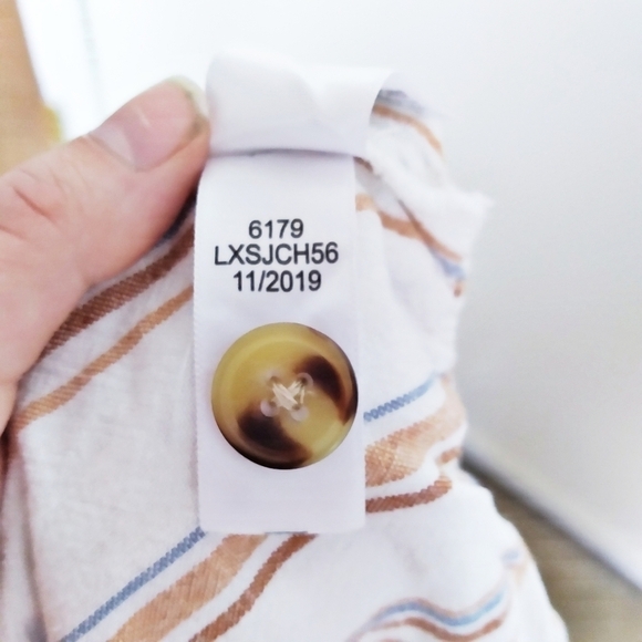 Aeropostale Striped Linen Blend Off the Shoulder Crop Top Size Medium - Picture 7 of 7